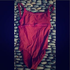 Burgundy Wear Moi Leotard Good Condition